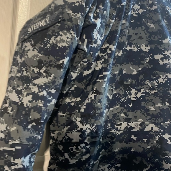 Men's Blue Camouflage Field Jacket - Picture 7 of 14